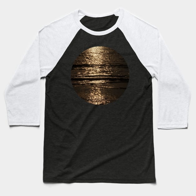 Calm Sepia Ocean Waves Baseball T-Shirt by KaSaPo